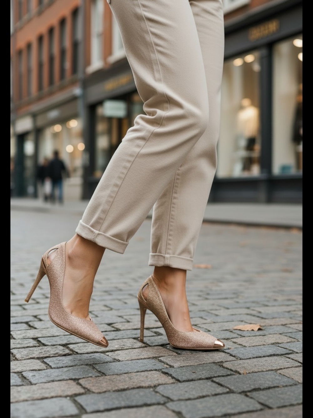 NWT TED BAKER London Rose Gold Glitter Stilettos